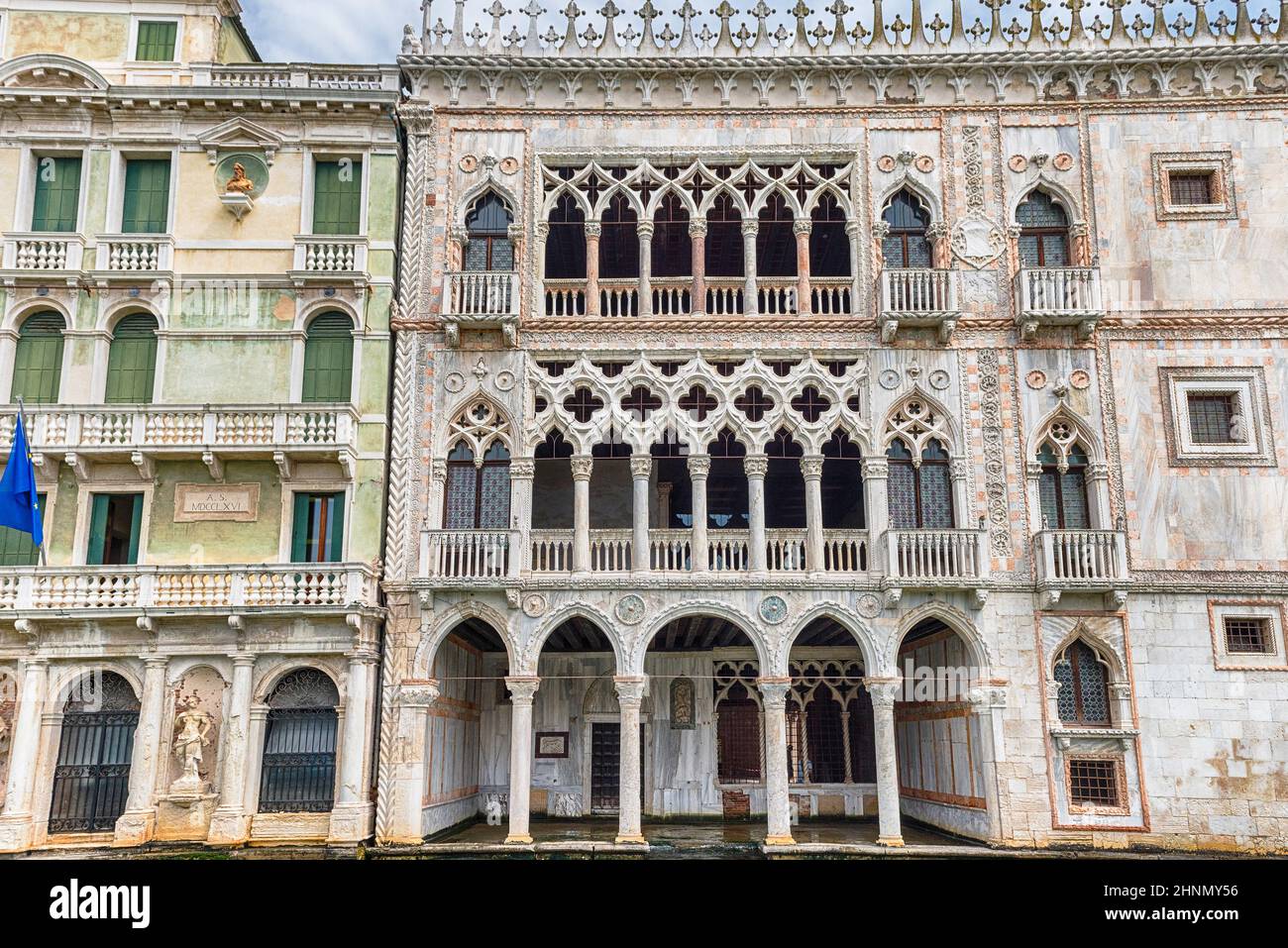 Fassade des Palazzo Santa Sofia aka Ca D'Oro, Venedig, Italien Stockfoto