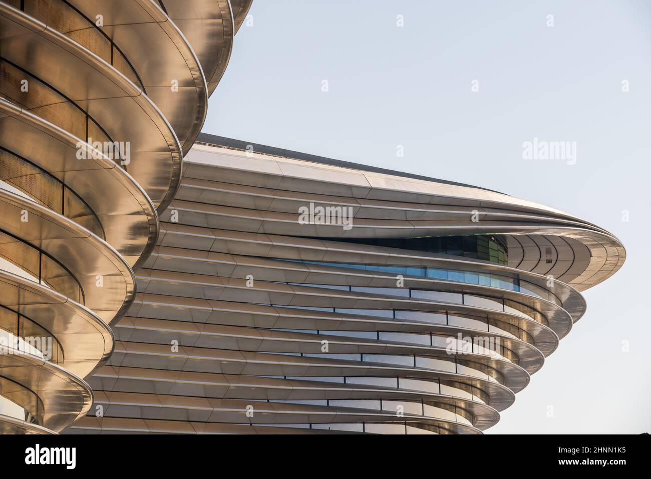 Blick auf den Mobilitätspavillon auf der Dubai expo 2020 Stockfoto
