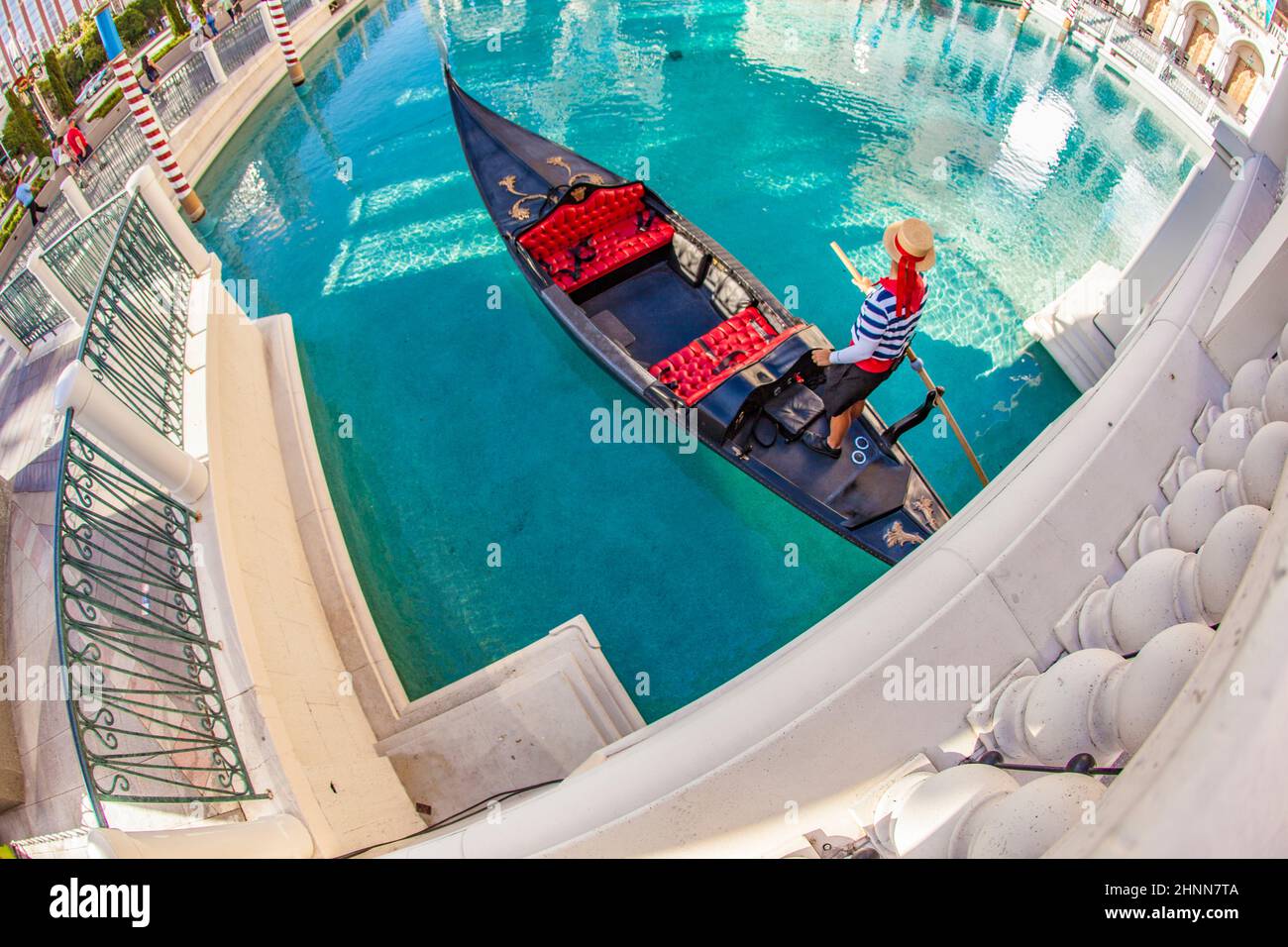Las Vegas das venetian Hotel Casino, ausgestattet mit Kanälen und Gondeln für Touristen in Las Vegas, Nevada Stockfoto