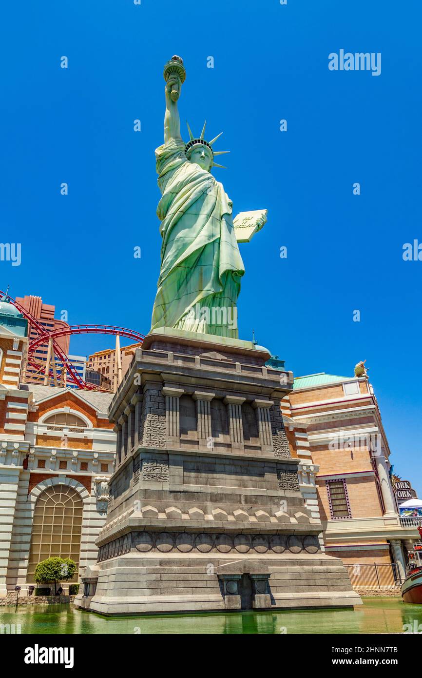 New York Hotel & Casino in Las Vegas, mit Nachbildung der Freiheitsstatue Stockfoto