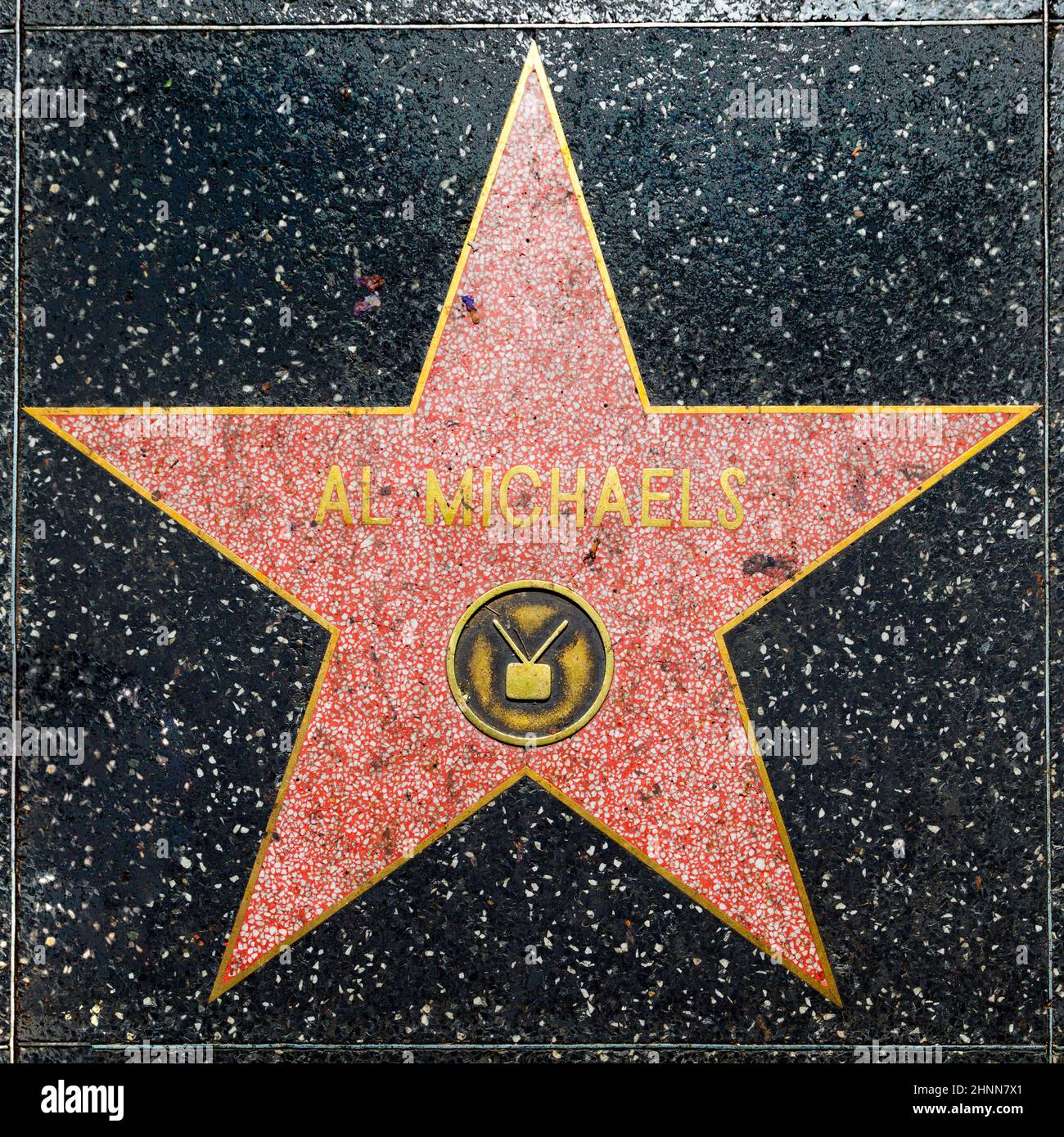Al Michaels Star auf dem Hollywood Walk of Fame Stockfoto