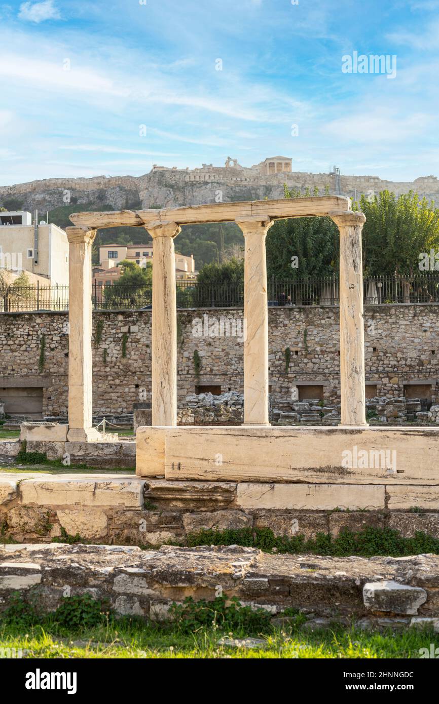 Hadrians Bibliothek in Athen, Griechenland Stockfoto