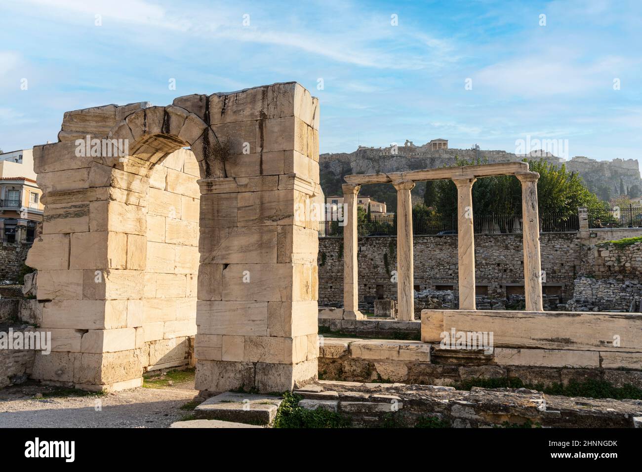 Hadrians Bibliothek in Athen, Griechenland Stockfoto