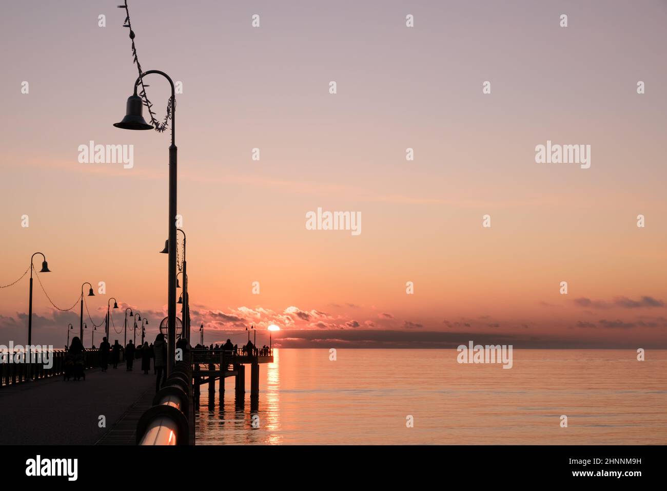 Anlegestelle bei Sonnenuntergang Stockfoto