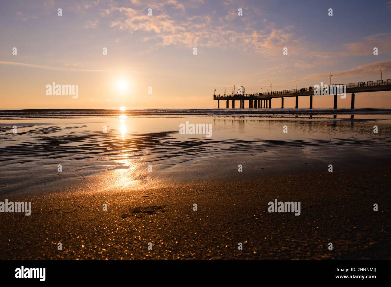 Anlegestelle bei Sonnenuntergang Stockfoto