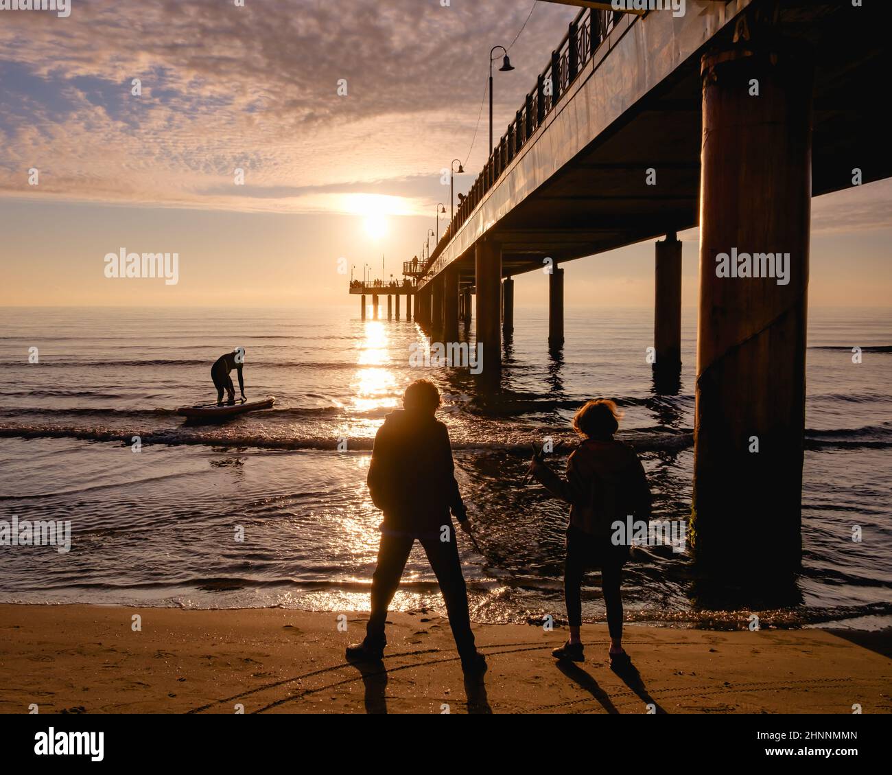 Sonnenuntergang am Meer Stockfoto