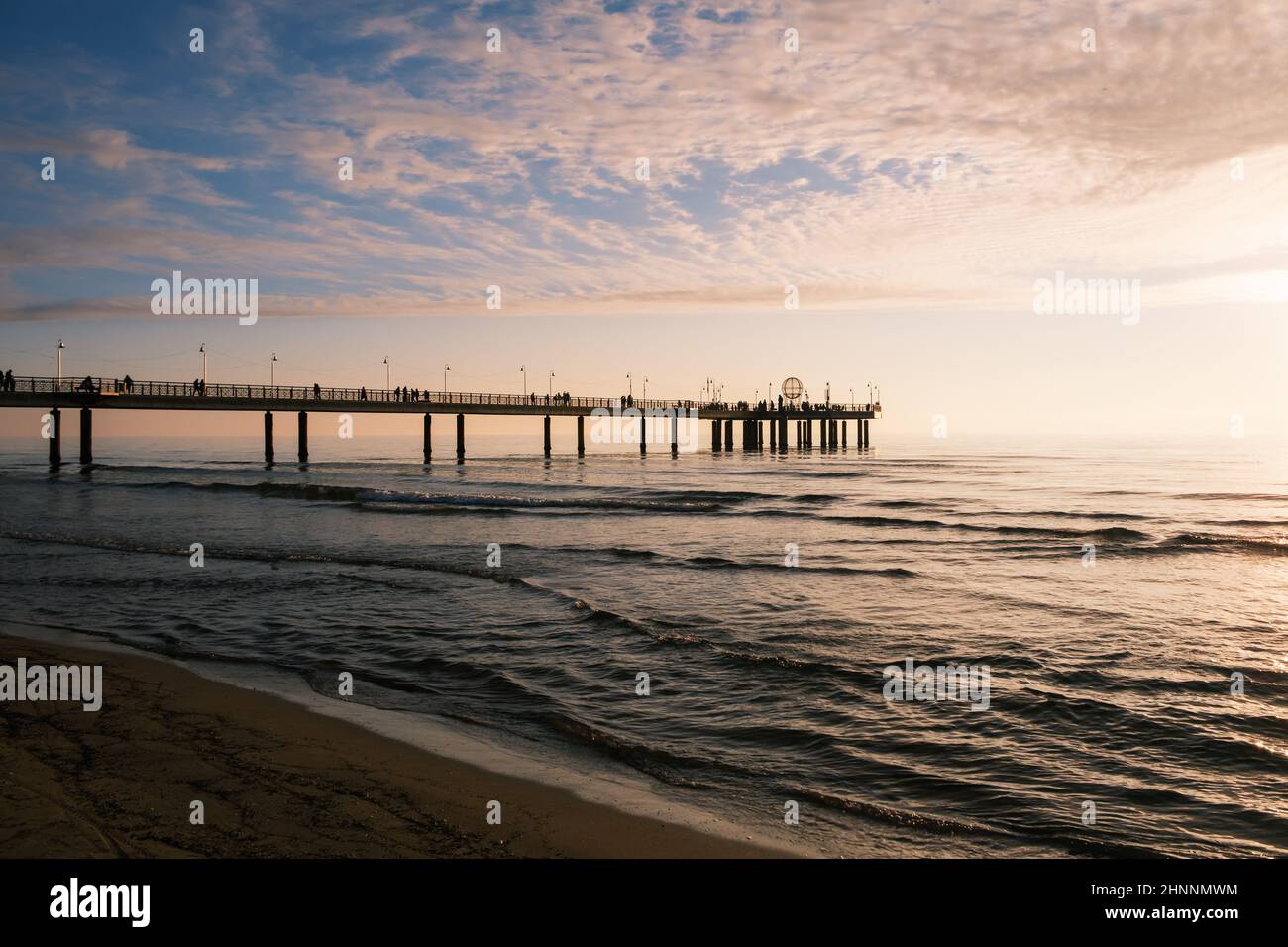 Anlegestelle bei Sonnenuntergang Stockfoto