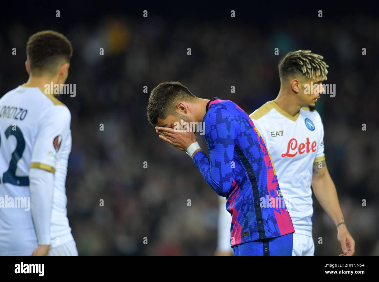 Barcelona, Spanien.17. Februar 2022. Während des Europa League-Spiels zwischen dem FC Barcelona und dem SSC Napoli im Camp Nou Stadium. Kredit: Rosdemora/Alamy Live Nachrichten Stockfoto