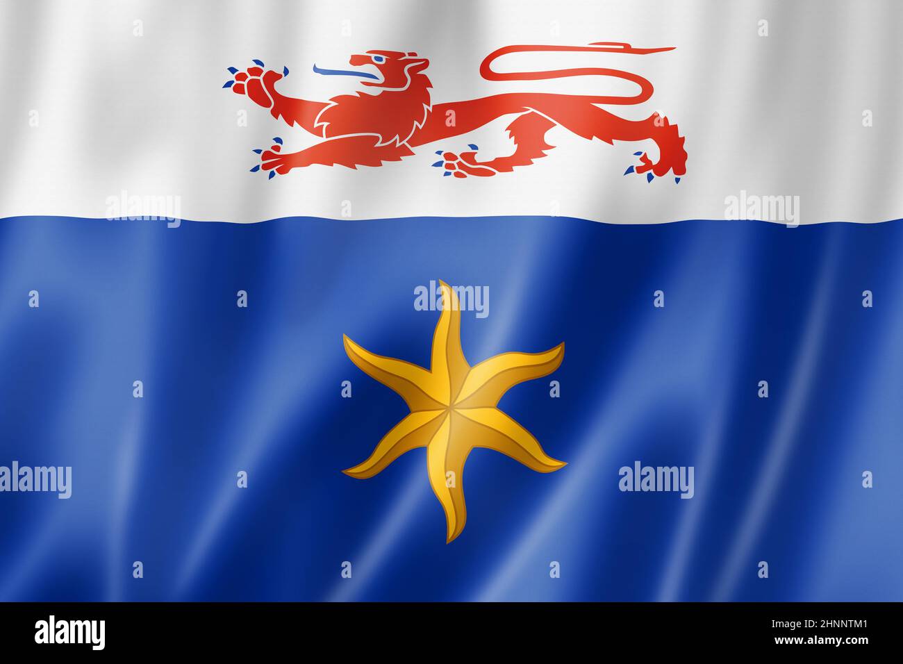 Hobart City Flag, Australien winkende Bannersammlung. 3D-Illustration Stockfoto