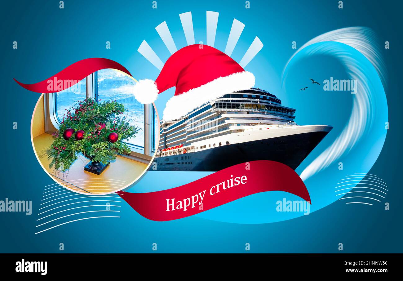 Weihnachtskreuzfahrt und Reiseurlaubskonzept Stockfoto