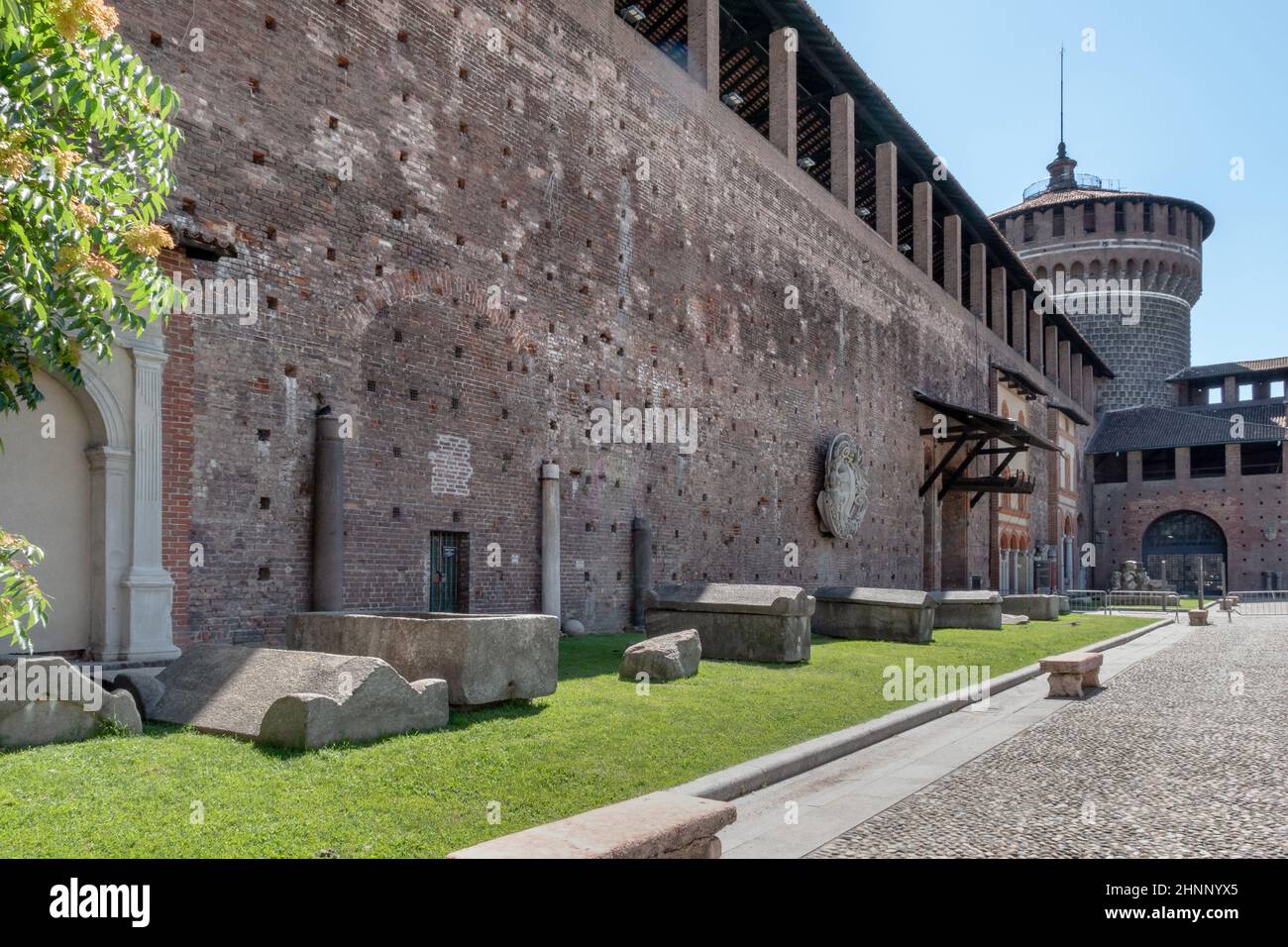Im Inneren der Burg Sforza Stockfoto