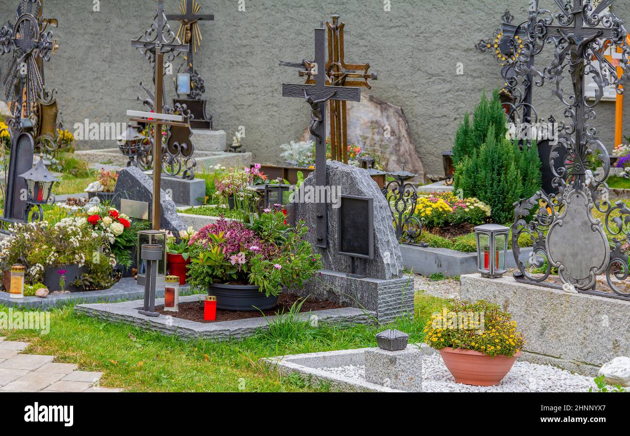 Friedhof in Lech Stockfoto