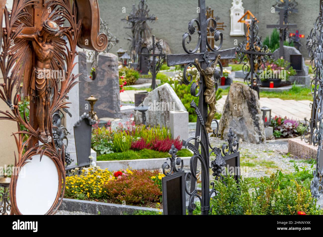 Friedhof in Lech Stockfoto