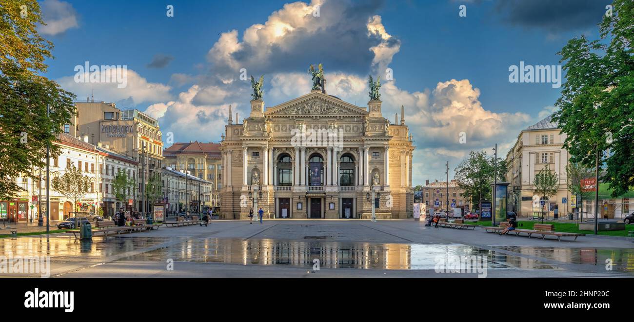 Akademisches Theater für Oper und Ballett in Lviv, Ukraine Stockfoto