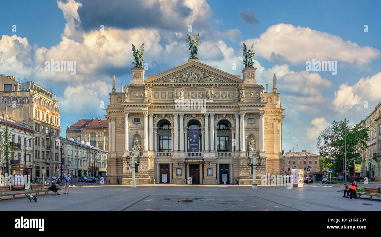 Akademisches Theater für Oper und Ballett in Lviv, Ukraine Stockfoto