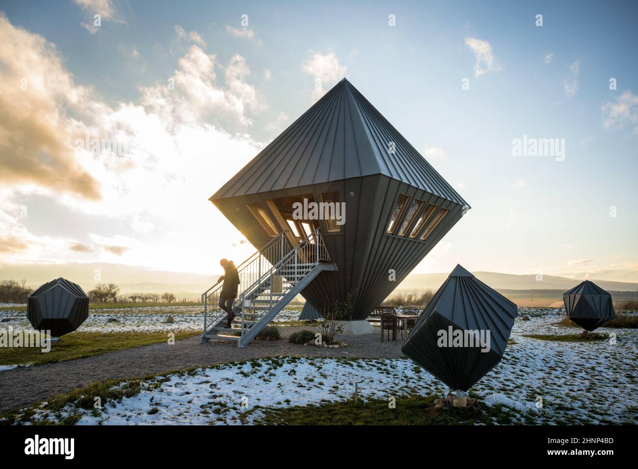 Aussichtsturm oktaeder am sigless Burgenland Österreich Stockfoto
