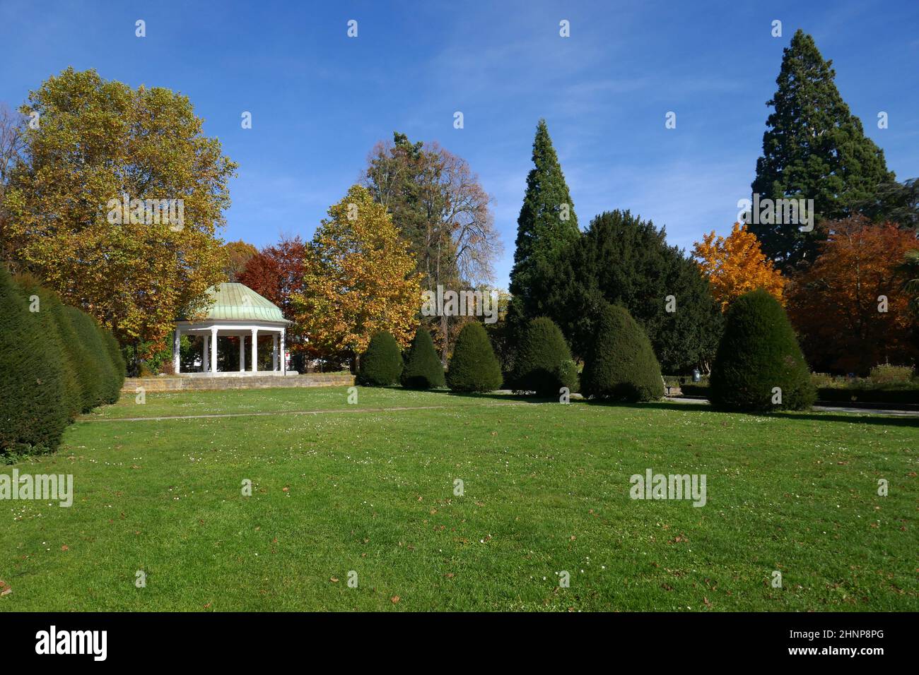 Pavillon im Friedrichshafener Stadtgarten Stockfoto