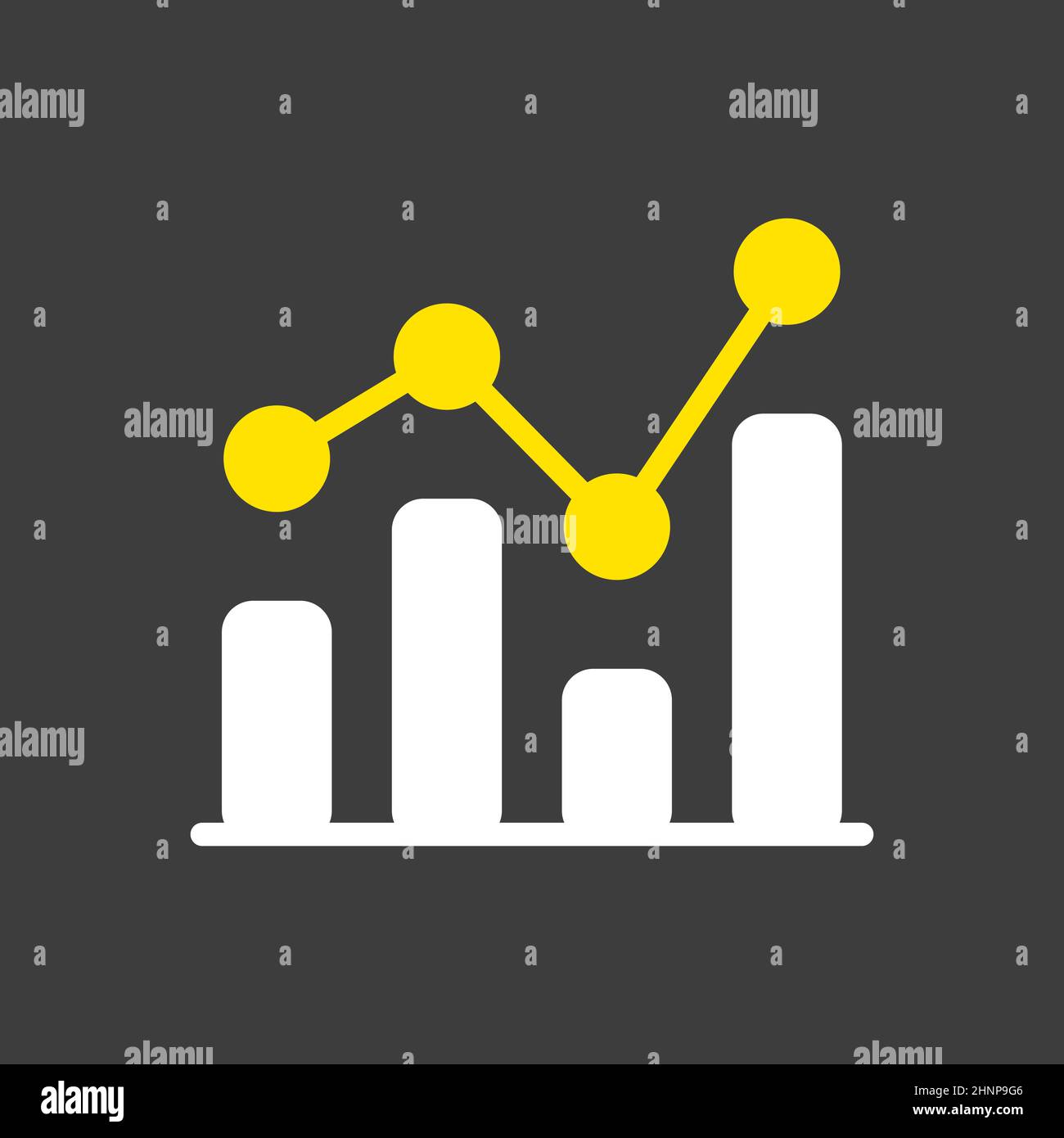 Grafik in modischem Glyphen-Symbol mit Umriss. Finanzzeichen. Graph-Symbol für Ihr Website-Design, Logo, App, UI. Vektorgrafik, EPS10. Stockfoto