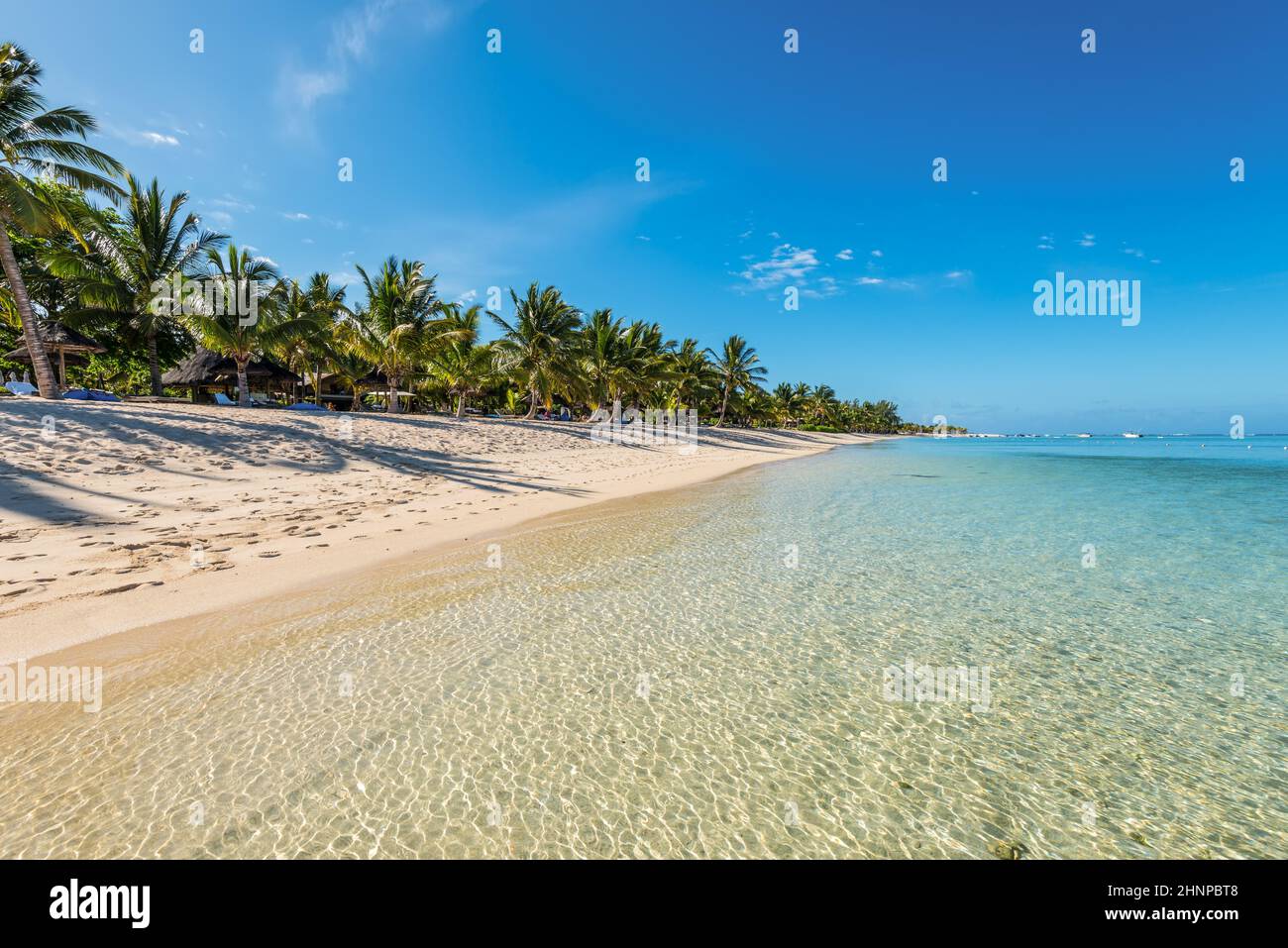 Strand von Le Morne Mauritius Stockfoto