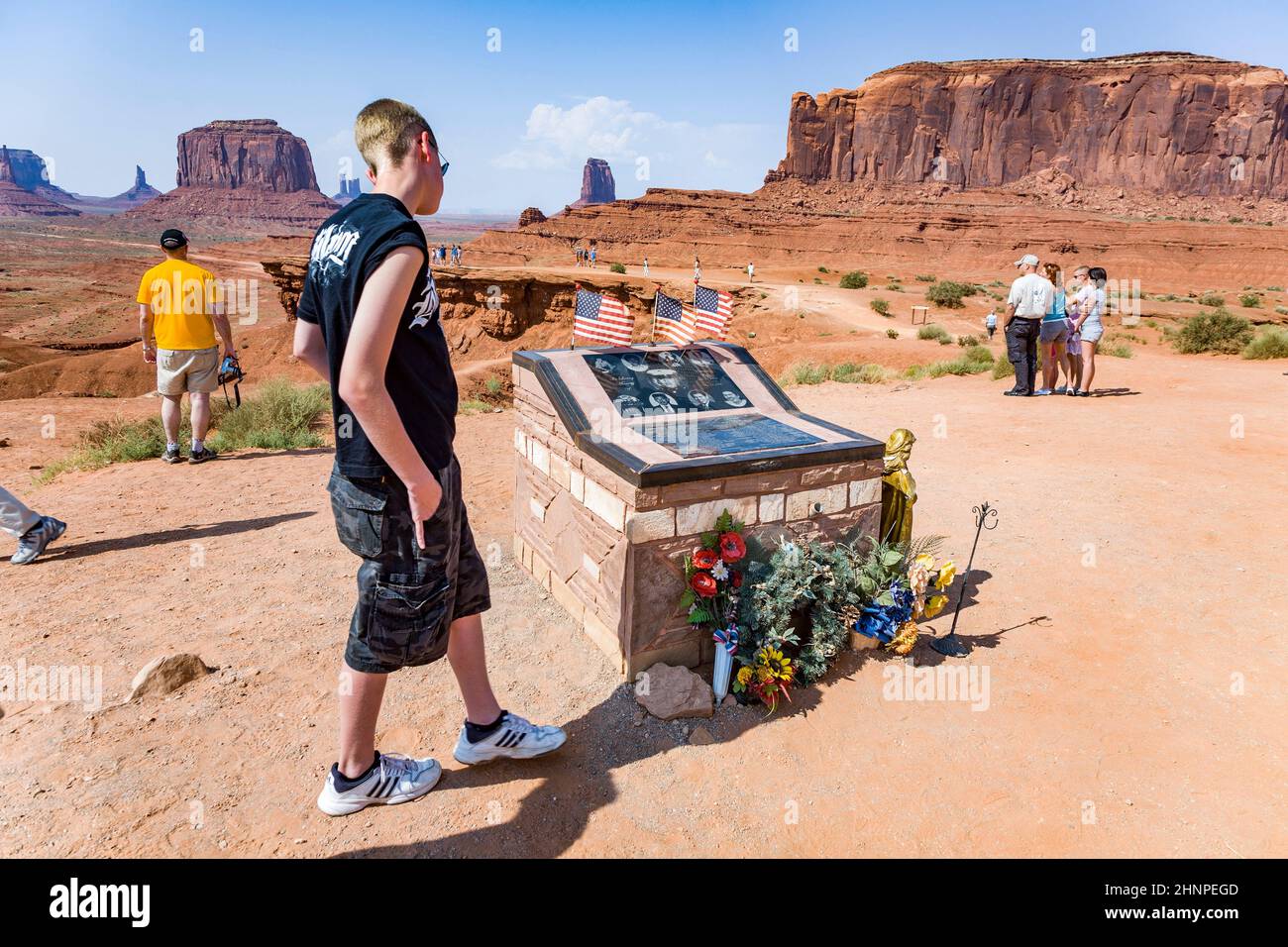Grab des Soldaten CLY, starb durch Blitzschlag. Seine Familie ist Sponsor des Monument Valley, Arizona, USA Stockfoto