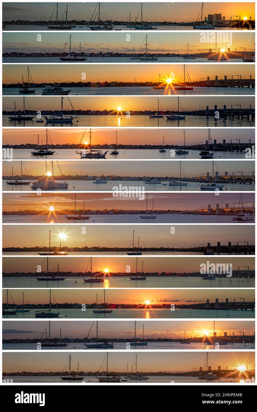Jährliche Bewegung Bei Sonnenaufgang Stockfoto