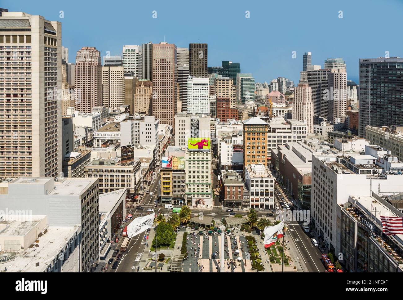 Stadtansicht von San Francisco am Mittag von der Aussichtsplattform Stockfoto
