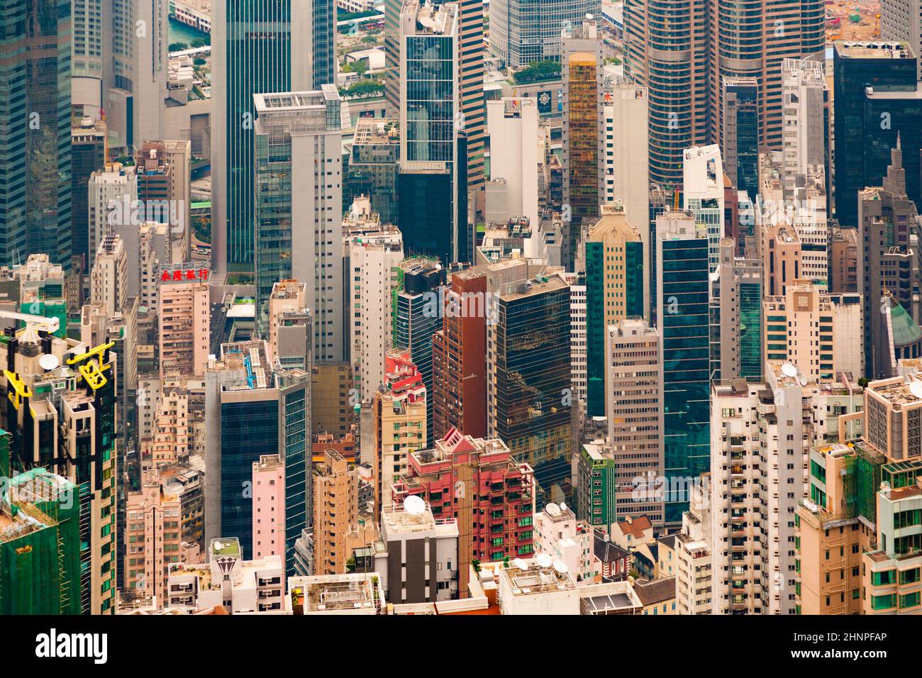 Panorama-Skyline von Hong Kong City vom Peak aus Stockfoto