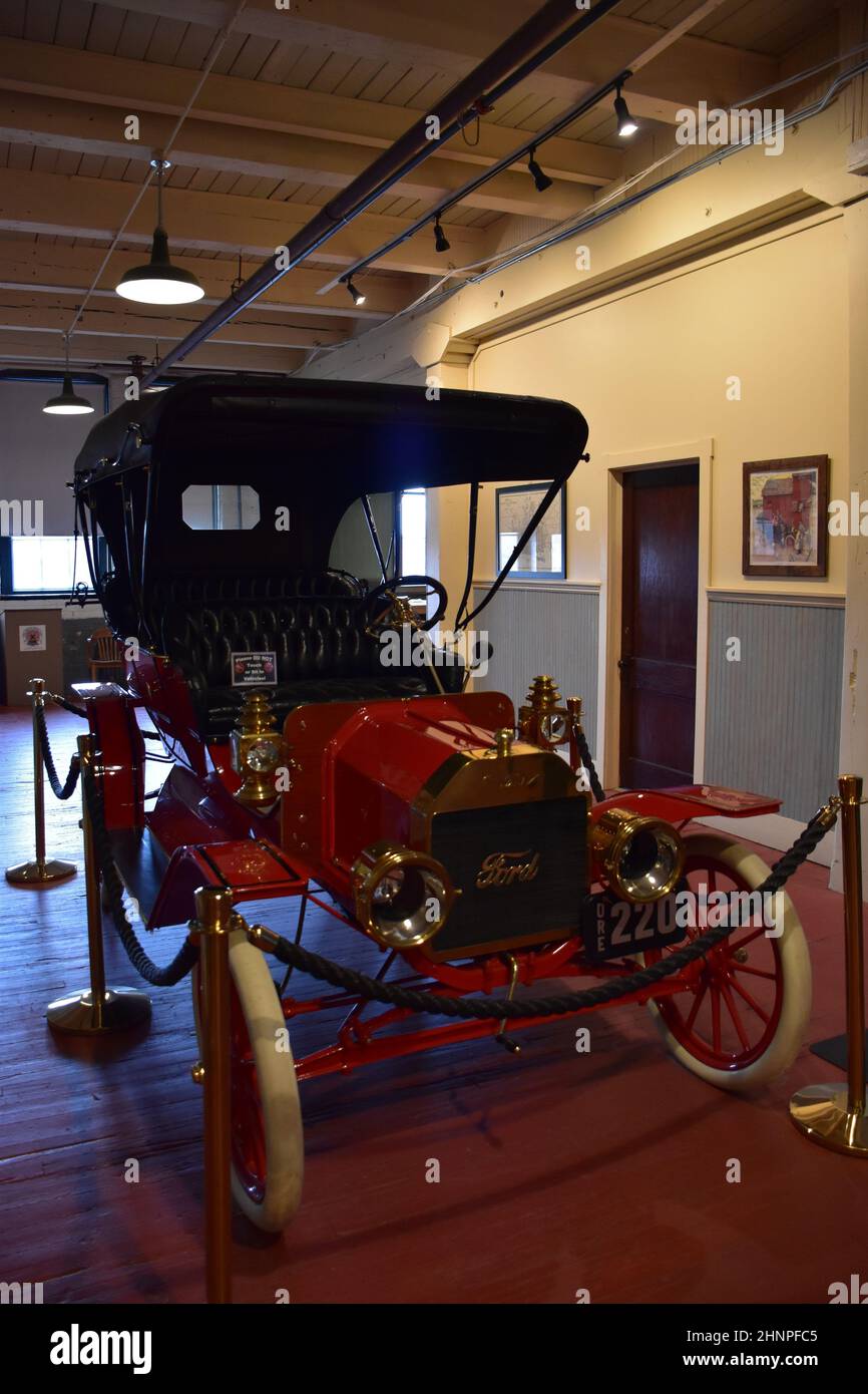 Das Ford Piquette Avenue-Werk von 1904 im Milwaukee Junction-Gebiet von Detroit, Michigan, war die erste eigens gebaute Ford-Fabrik und ist heute ein Museum. Stockfoto