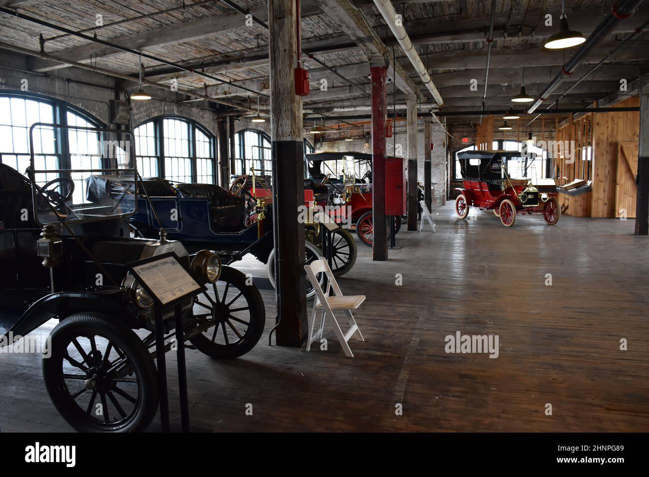 Das Ford Piquette Avenue-Werk von 1904 im Milwaukee Junction-Gebiet von Detroit, Michigan, war die erste eigens gebaute Ford-Fabrik und ist heute ein Museum. Stockfoto