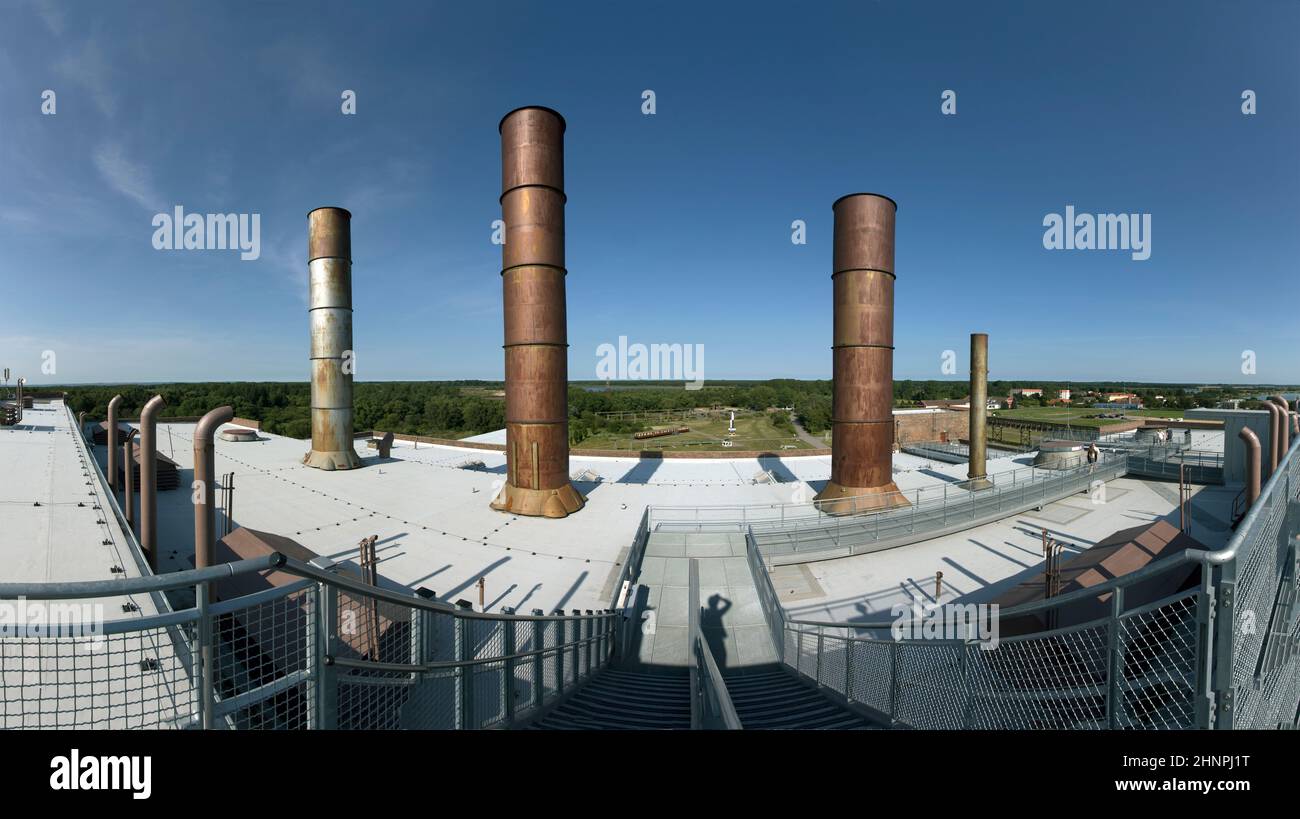 Altes verlassene Kohlekraftwerk in Peenemünde. Peenemünde war der Bauplatz für WW2 Raketen V2 Stockfoto