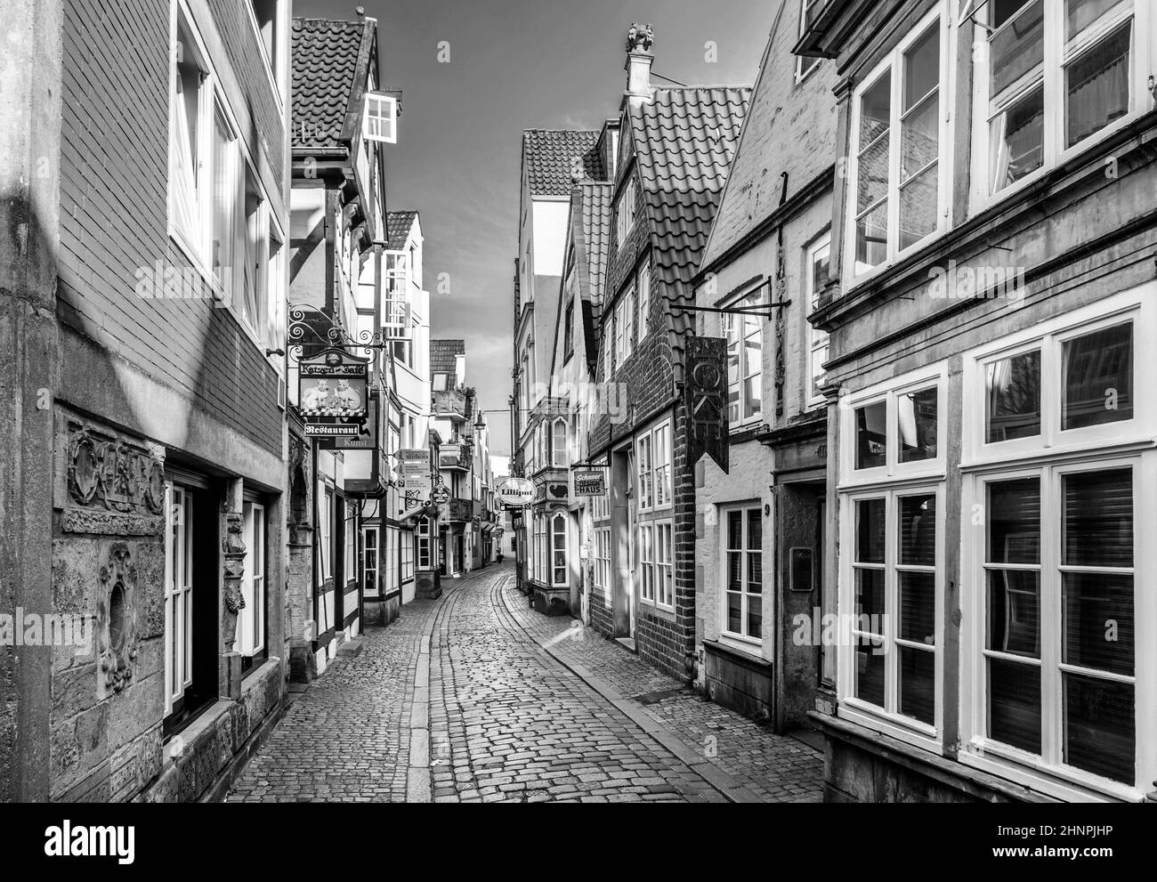 Häuser im Bremer Stadtteil Schnoor Stockfoto