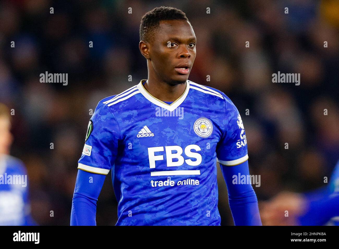 17th. Februar 2022 ; The King Power Stadium, Leicester, Leicestershire, England; UEFA Europa Conference League; Leicester City gegen Randers FC; Patson Daka von Leicester City Stockfoto