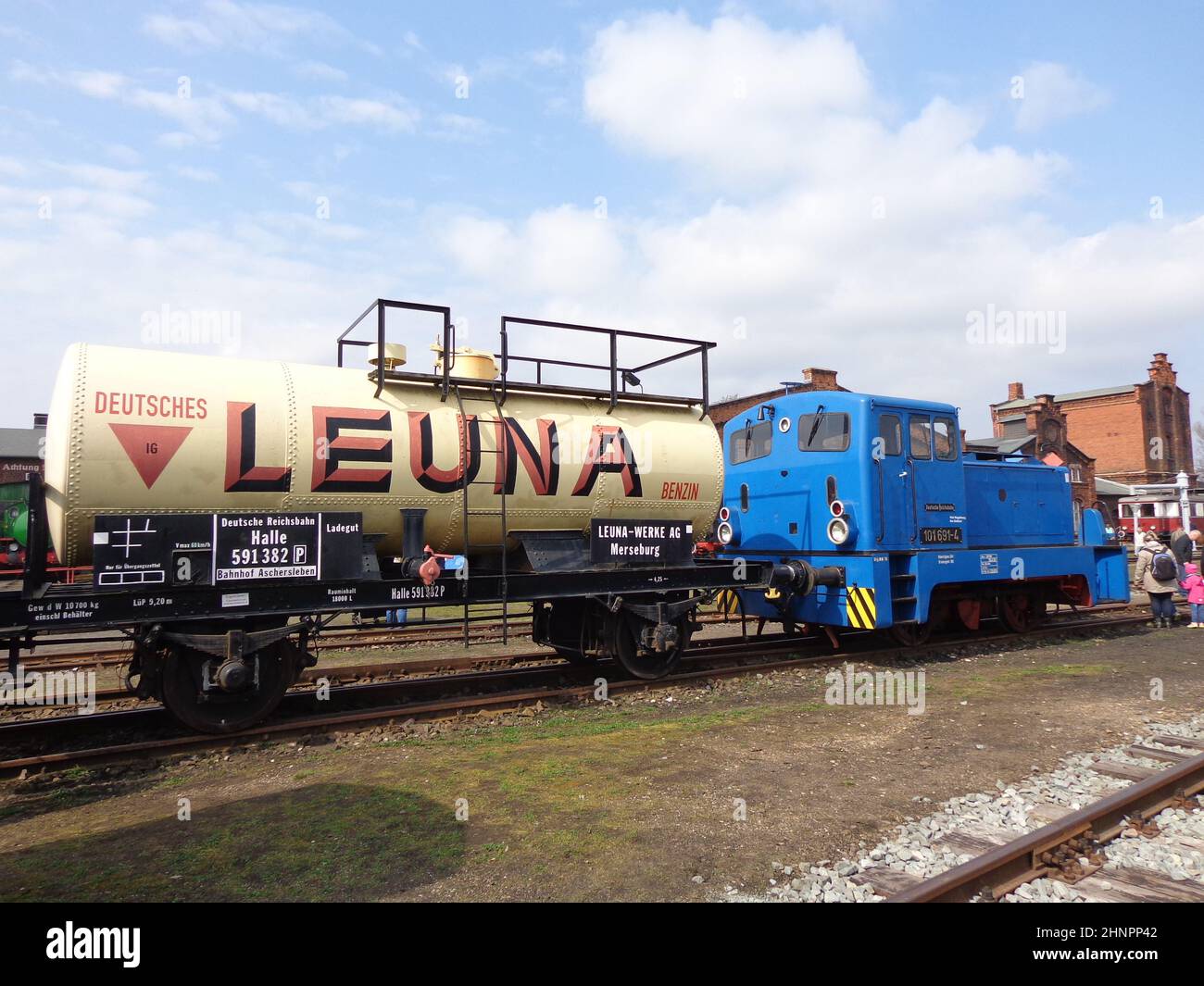 Eisenbahn Deutsche Reichsbahn Tankwagen 'Leuna' für Benzin Brennstoffe restauriert in den frühen 30s Stockfoto