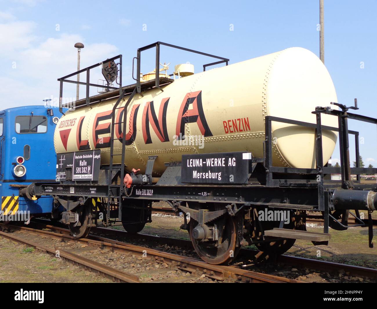 Eisenbahn Deutsche Reichsbahn Tankwagen 'Leuna' für Benzin Brennstoffe restauriert in den frühen 30s Stockfoto