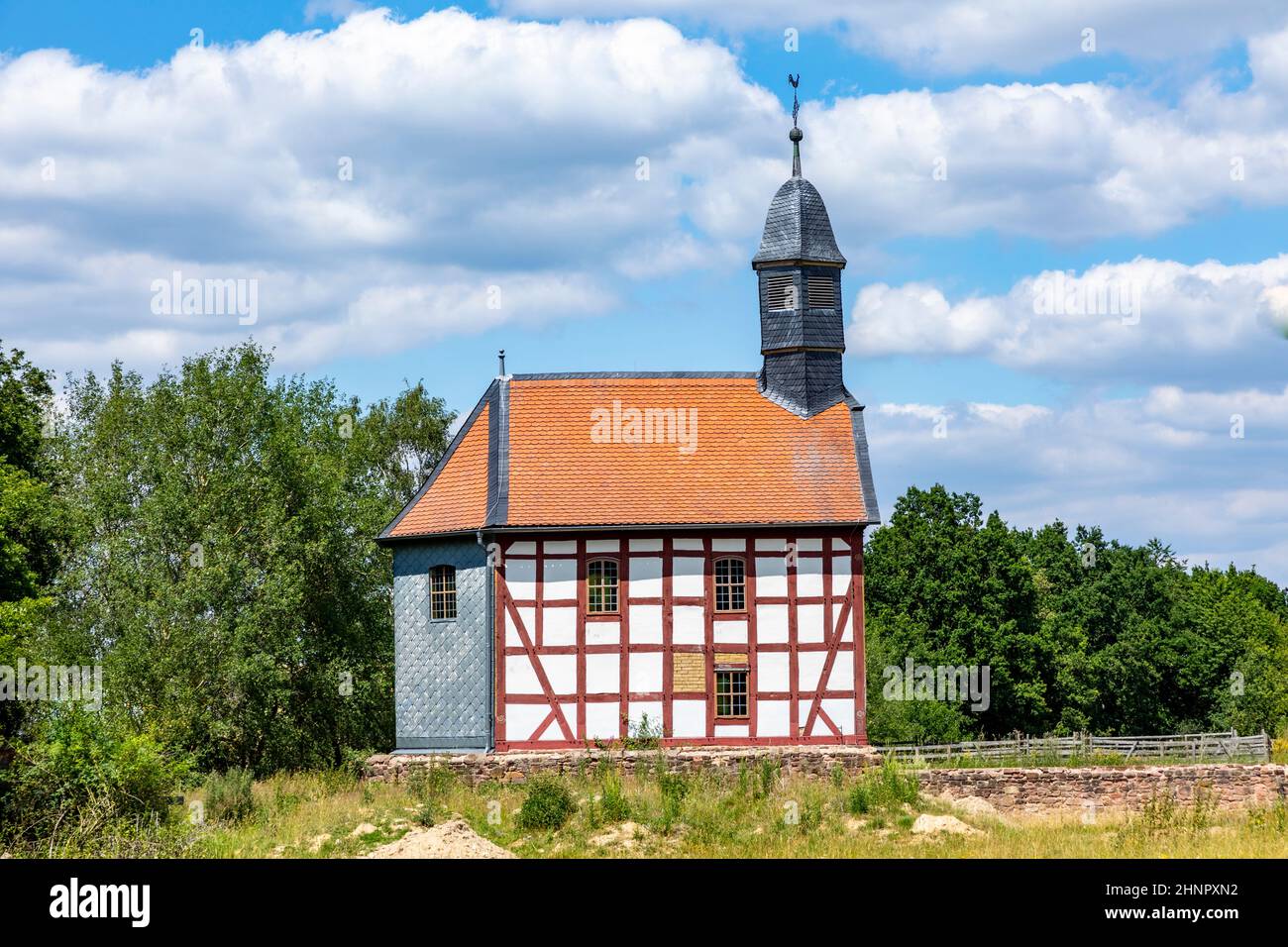 alten Fachwerkhaus Kirche in das Freilichtmuseum Hessenpark Stockfoto