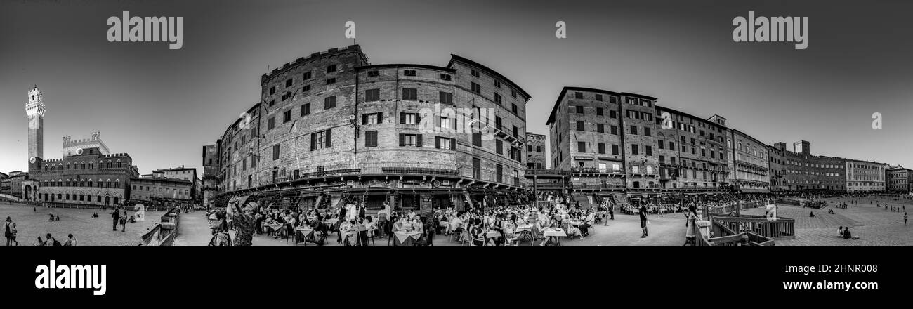 piazza del campo in Siena, Toskana, Italien Stockfoto