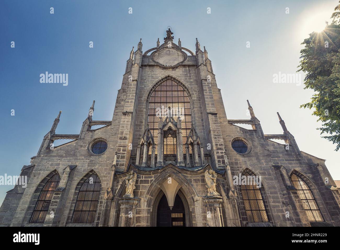 Kathedrale der Himmelfahrt unserer Lieben Frau und des heiligen Johannes des Täufers in Sedlec, Kutna Hora, Tschechische Republik, Europa. Stockfoto