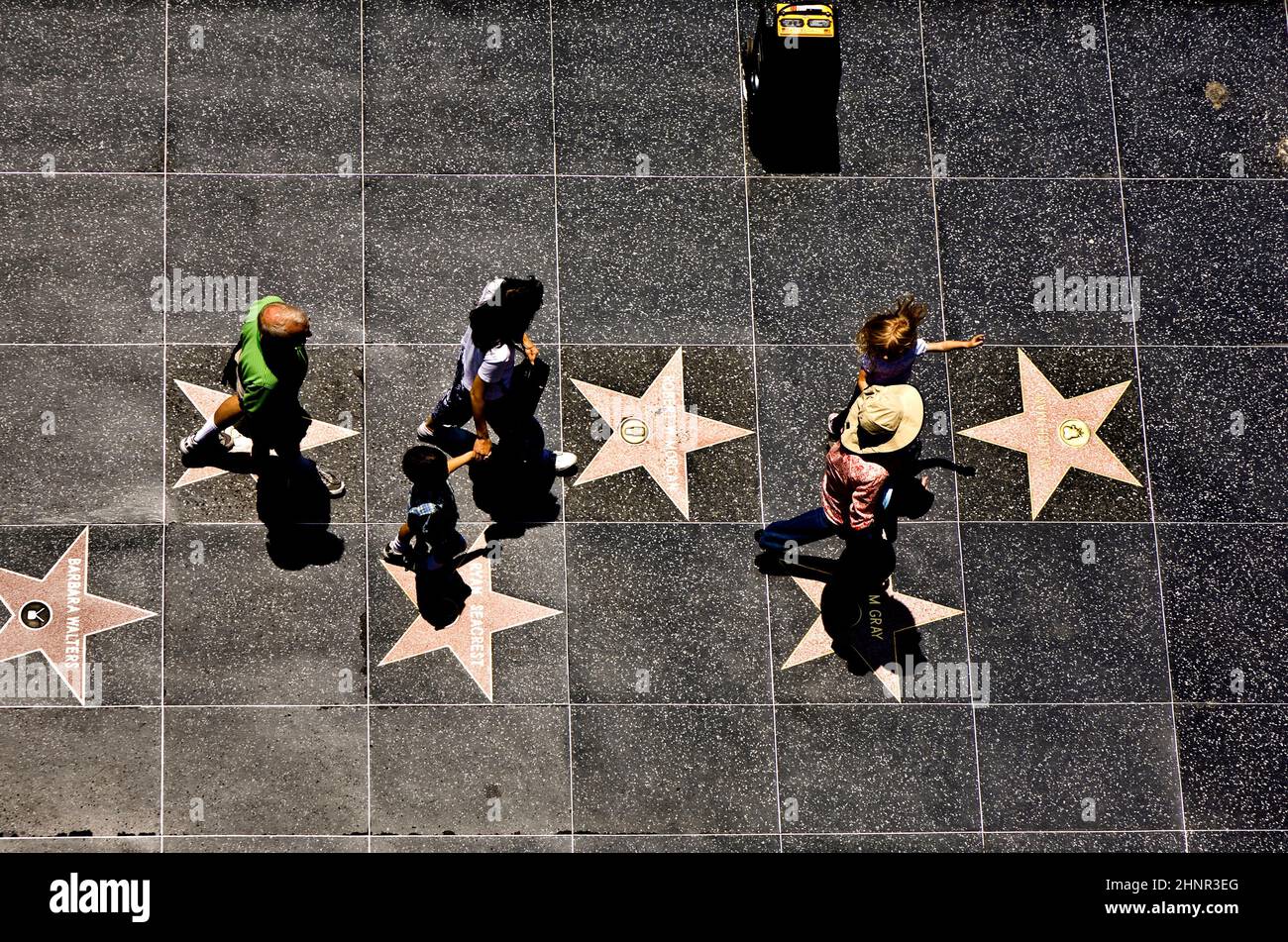 Menschen auf dem Walk of Fame in Hollywood Stockfoto