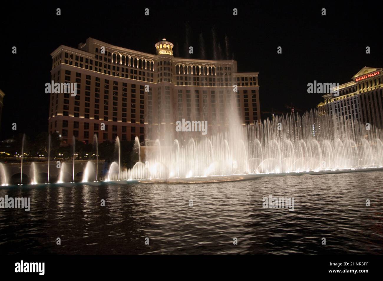 Las Vegas Bellagio Hotel Casino, mit seiner weltberühmten Brunnenshow Stockfoto