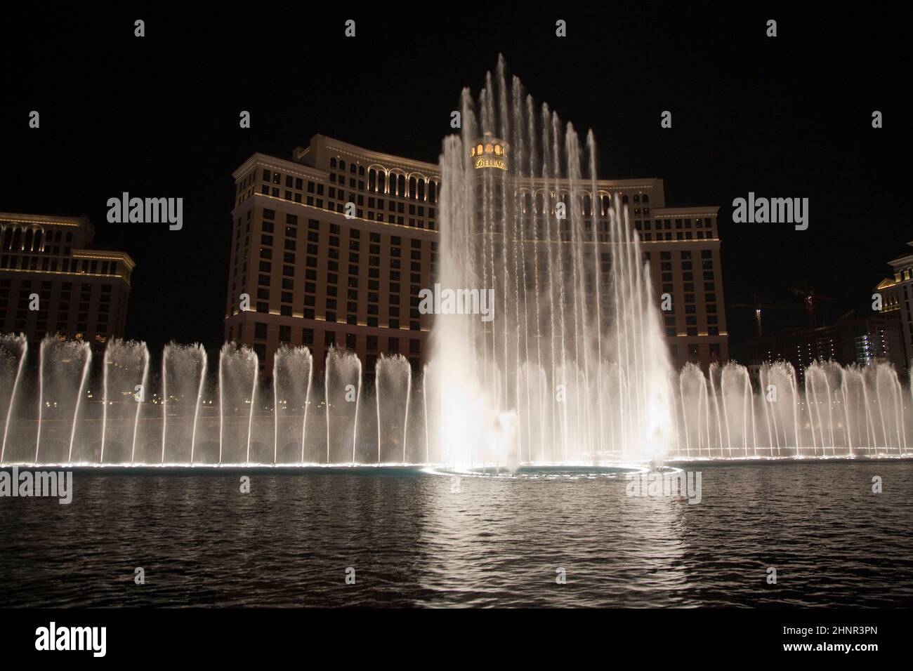 Las Vegas Bellagio Hotel Casino, mit seiner weltberühmten Brunnenshow Stockfoto