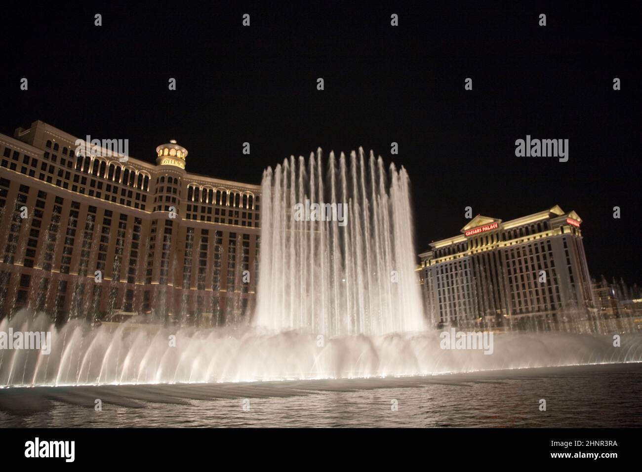 Las Vegas Bellagio Hotel Casino, mit seiner weltberühmten Brunnenshow Stockfoto