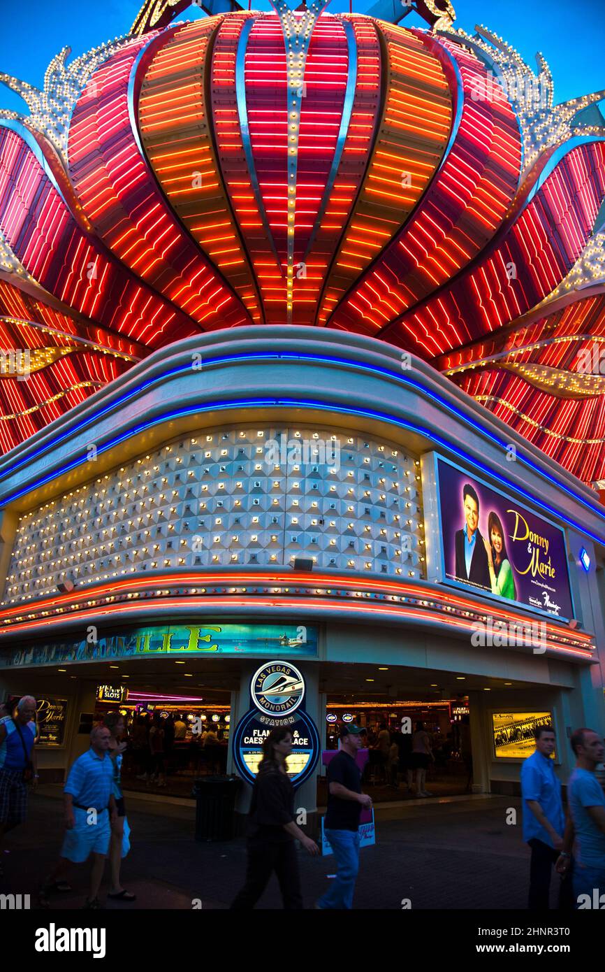 Flamingo Hotel und Spielplatz auf dem Las Vegas Strip Stockfoto