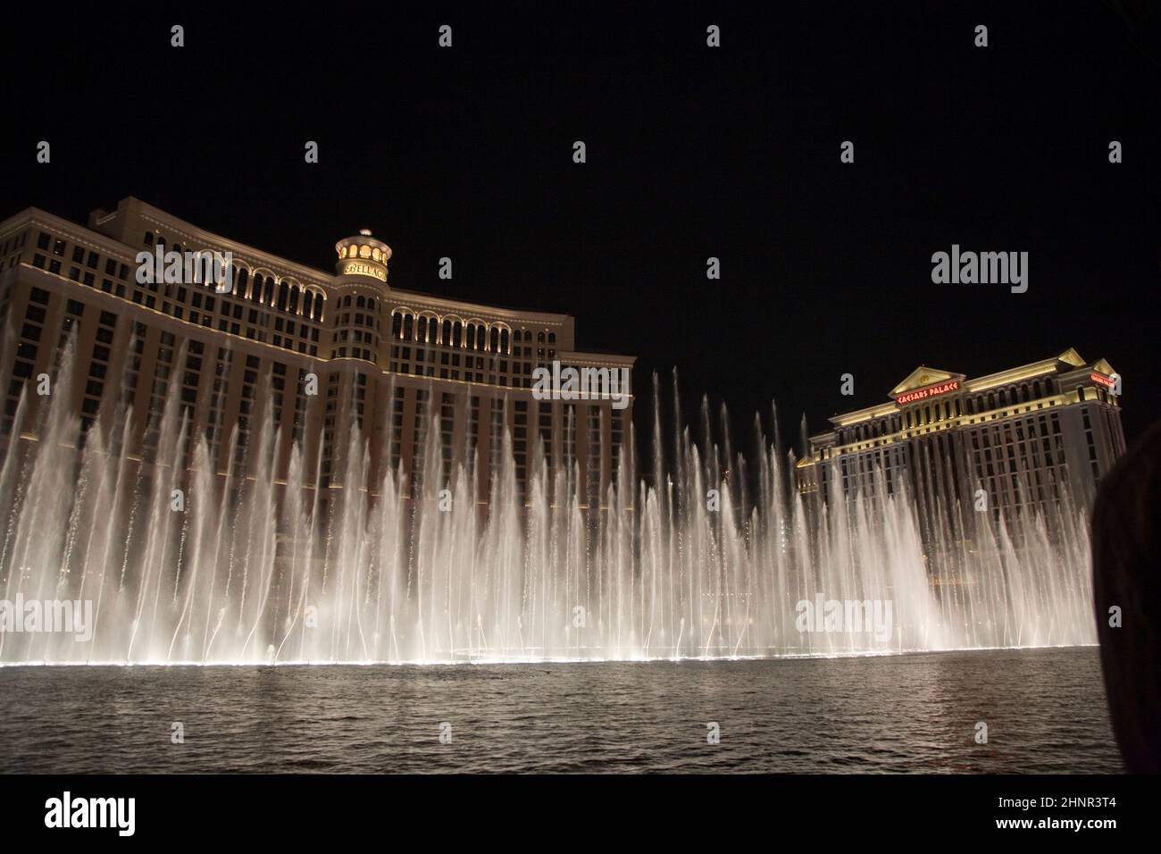 Las Vegas Bellagio Hotel Casino, mit seiner weltberühmten Brunnenshow Stockfoto