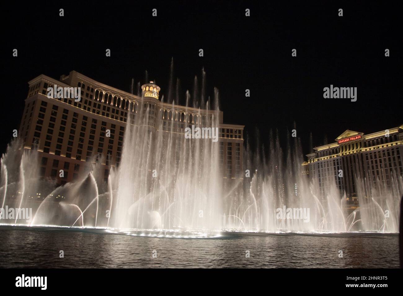 Las Vegas Bellagio Hotel Casino, mit seiner weltberühmten Brunnenshow Stockfoto