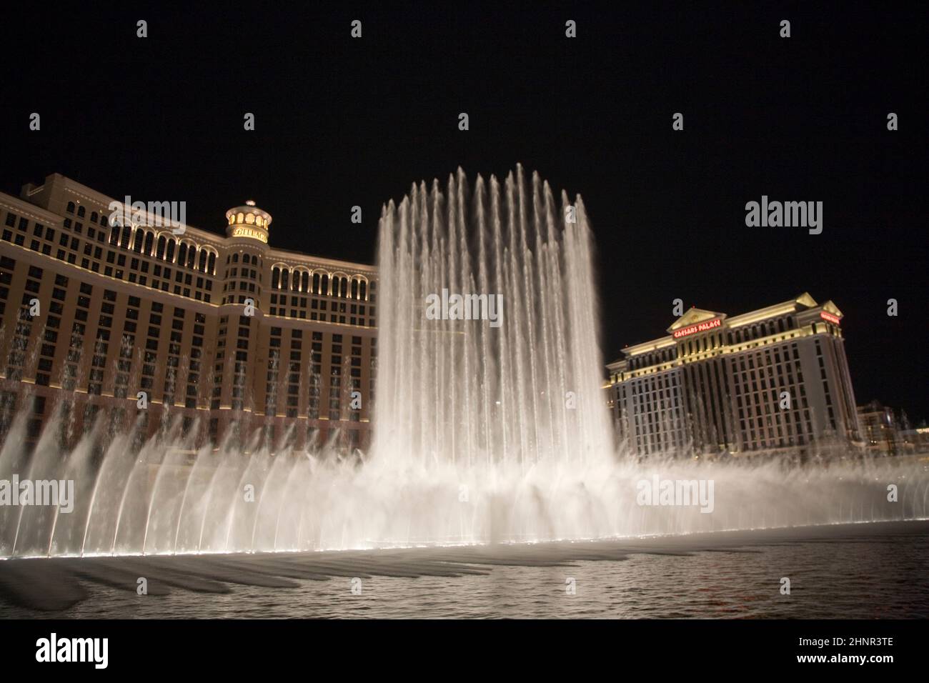 Las Vegas Bellagio Hotel Casino, mit seiner weltberühmten Brunnenshow Stockfoto