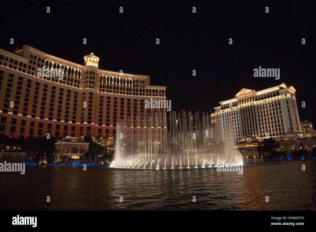 Las Vegas Bellagio Hotel Casino, mit seiner weltberühmten Brunnenshow Stockfoto