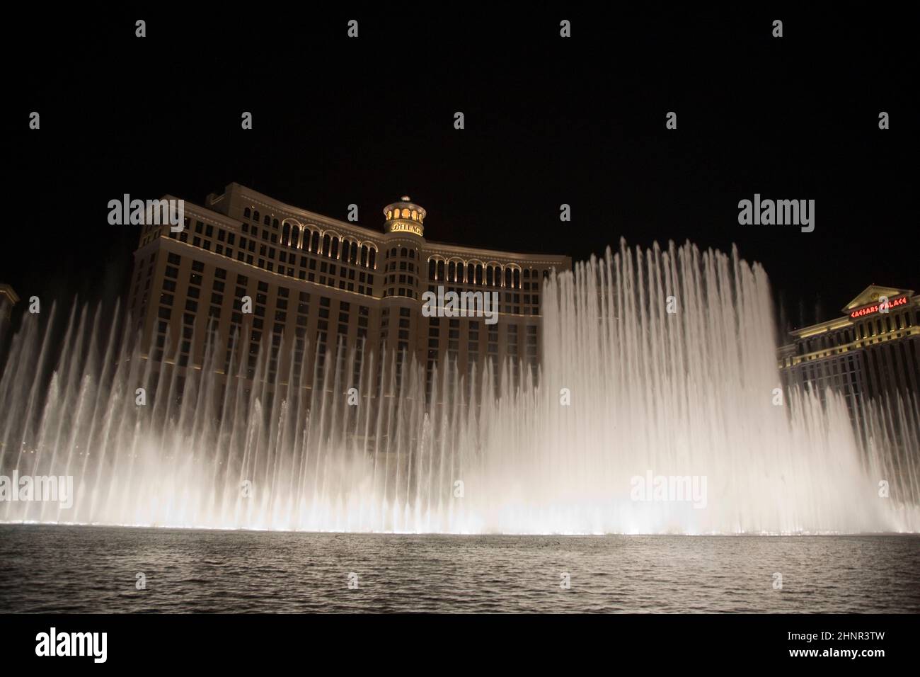 Las Vegas Bellagio Hotel Casino, mit seiner weltberühmten Brunnenshow Stockfoto