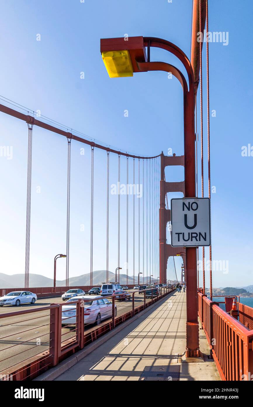 Fußgängerweg an der Golden Gate Bridge Stockfoto