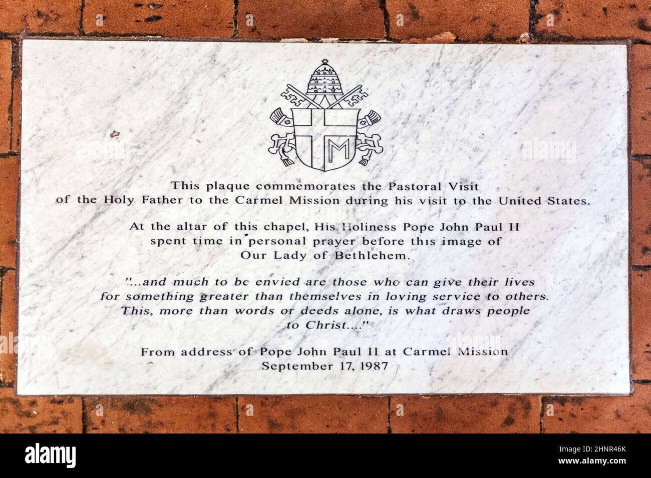 Altar mit Maria bei der Karmel-Mission Stockfoto