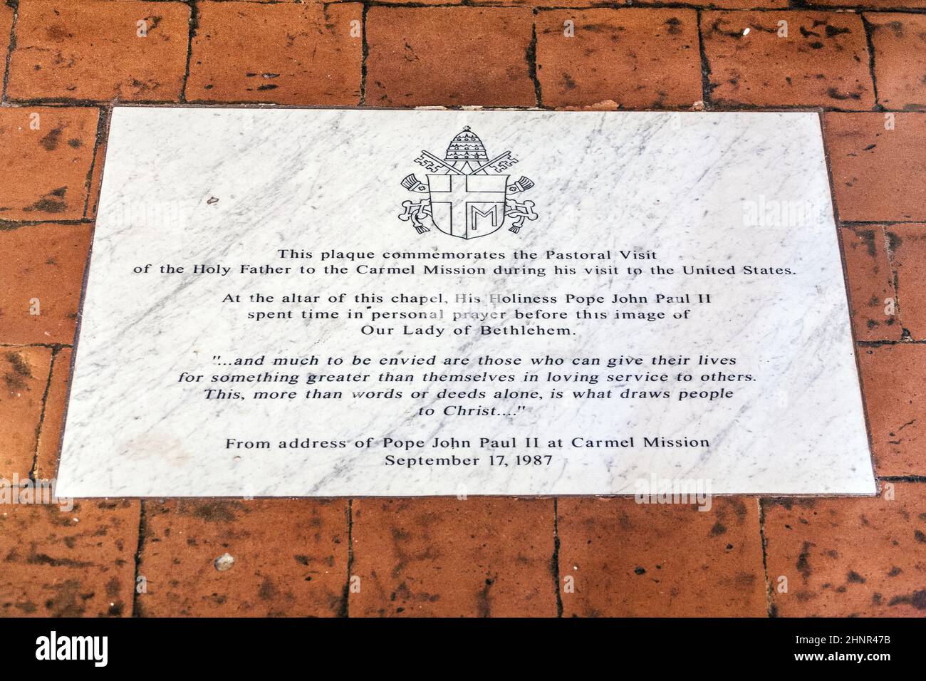 Altar mit Maria bei der Karmel-Mission Stockfoto